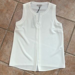 NWT Hobbs London size 6 US white sleeveless blouse with next detail.